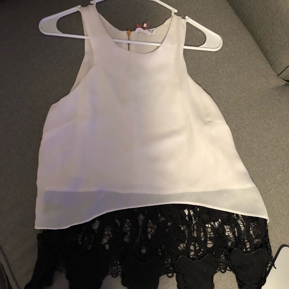 White and black blouse